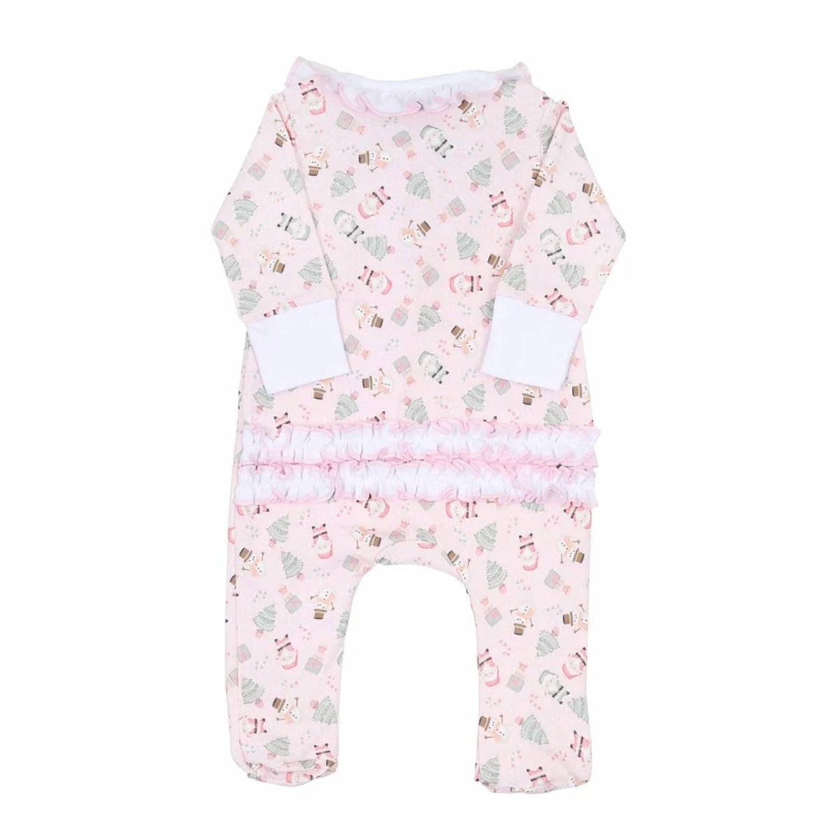 Kid's Sweet Christmas Ruffle Footie