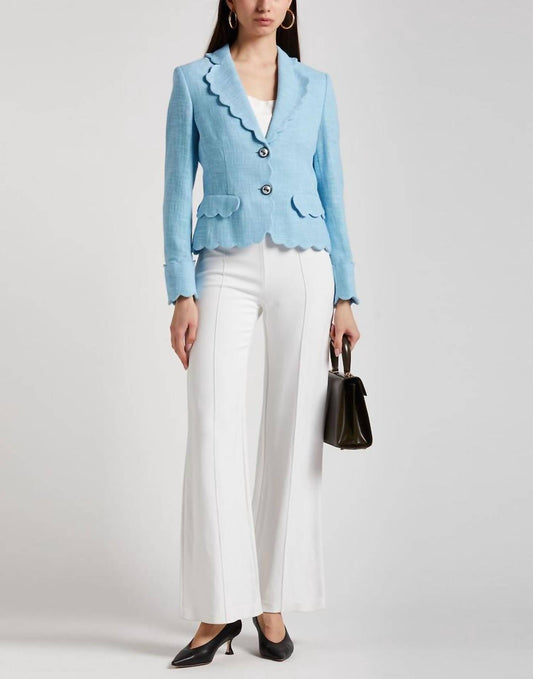 Scalloped Cotton-blend Two-button Tweed Jacket