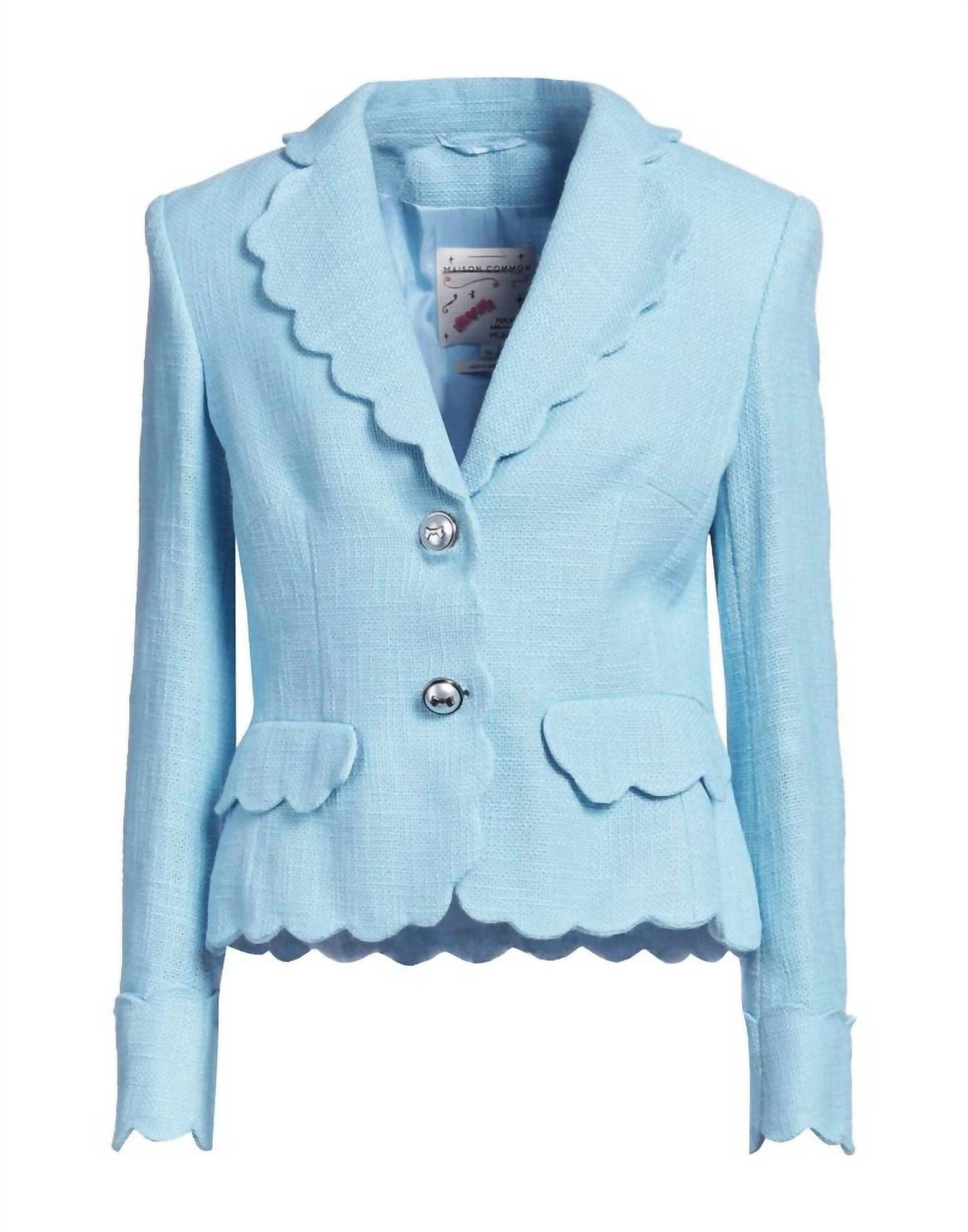 Scalloped Cotton-blend Two-button Tweed Jacket
