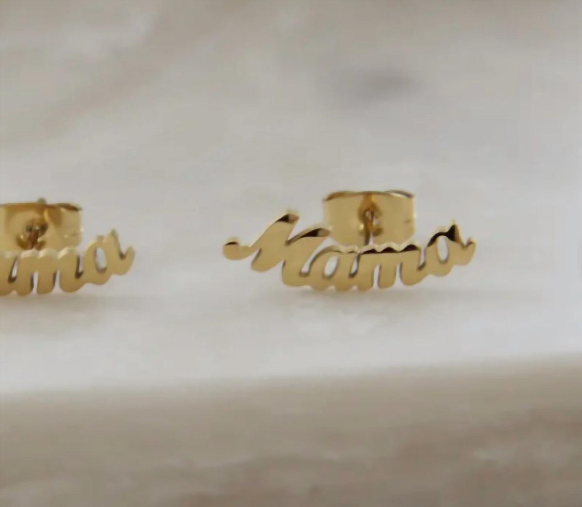 Women's Mama Script Studs