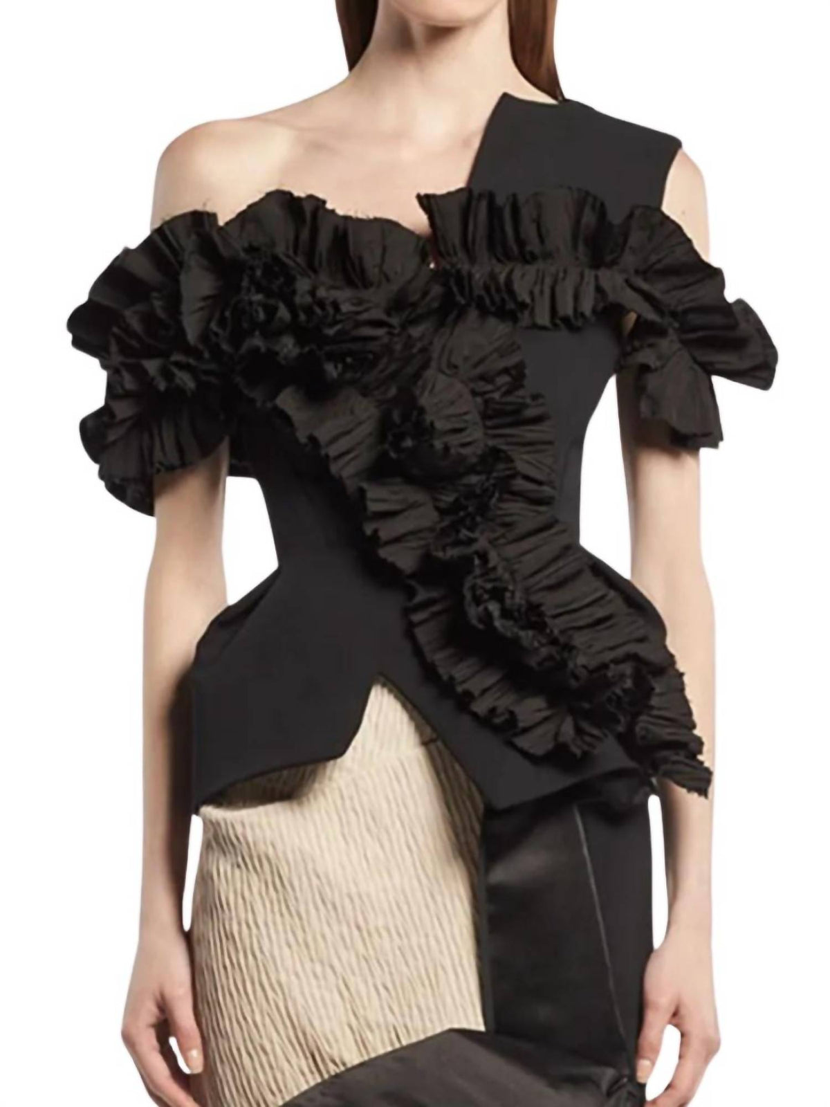 Dark Rose Ruffled Top