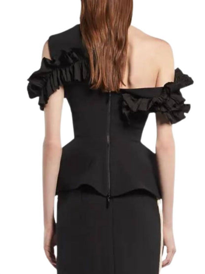 Dark Rose Ruffled Top