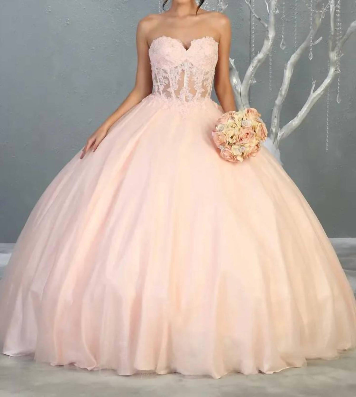 Embroidered Corset Bodice Ballgown