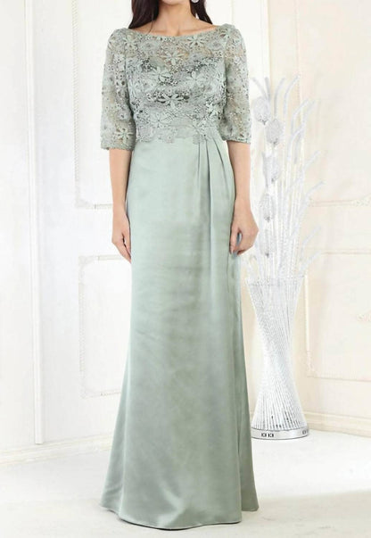 Floral Lace Column Long Gown
