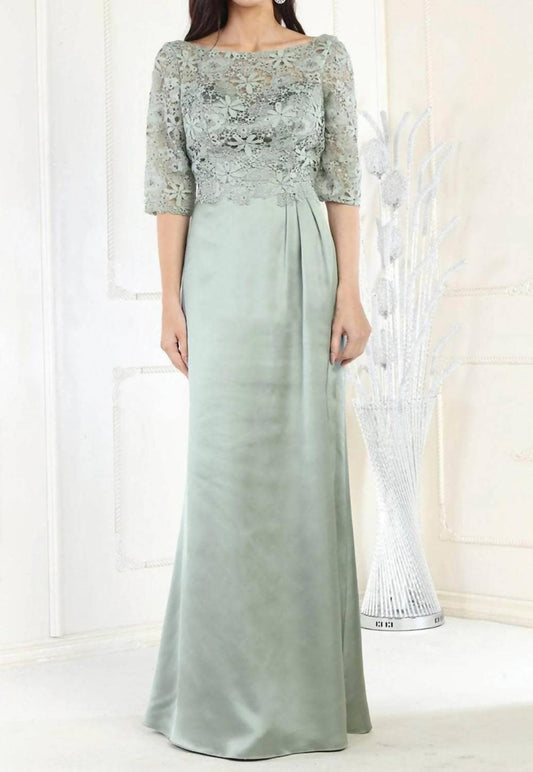 Floral Lace Column Long Gown