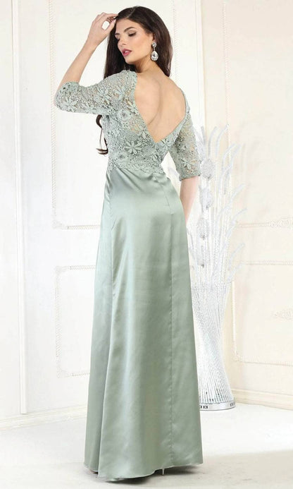 Floral Lace Column Long Gown
