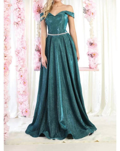 Glitter Off Shoulder Maxi Dress