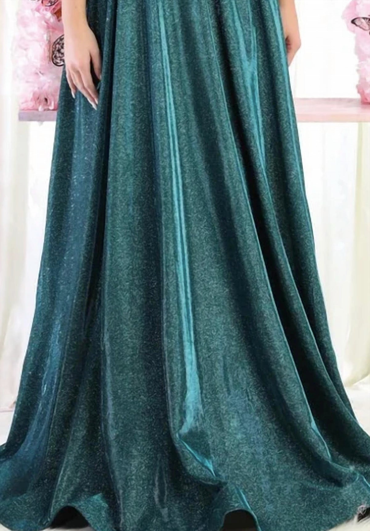 Glitter Off Shoulder Maxi Dress
