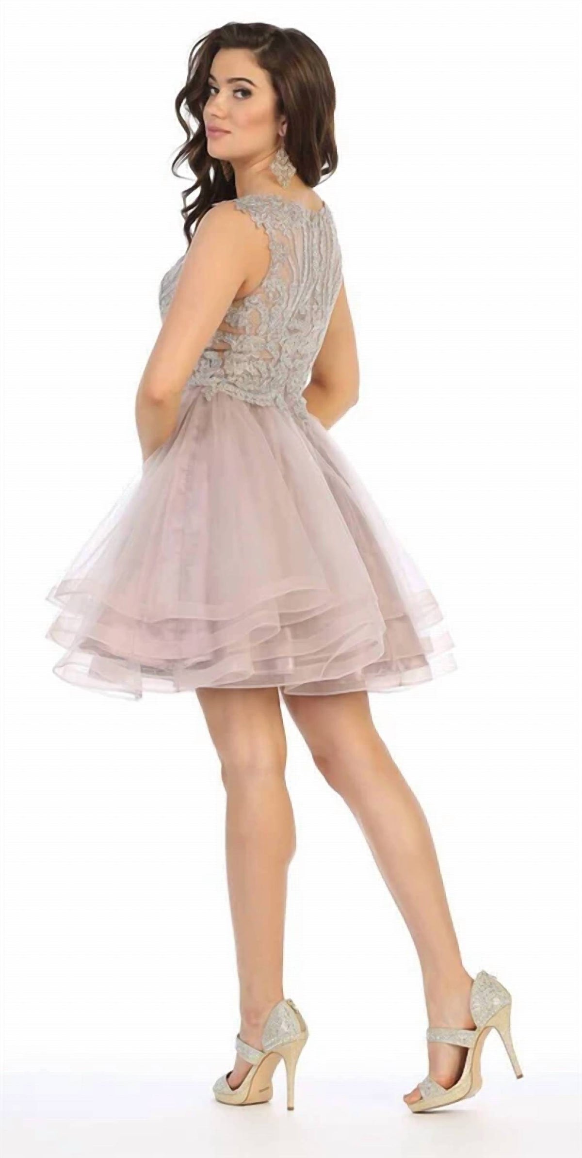 Sleeveless Tiered Cocktail Mini Dress