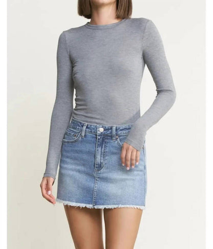 High Rise Denim Mini Skirt