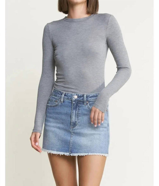 Mica Women's High Rise Denim Mini Skirt in Blue