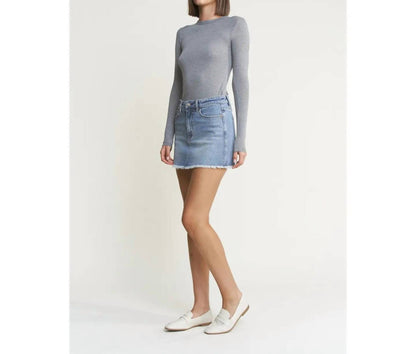 High Rise Denim Mini Skirt