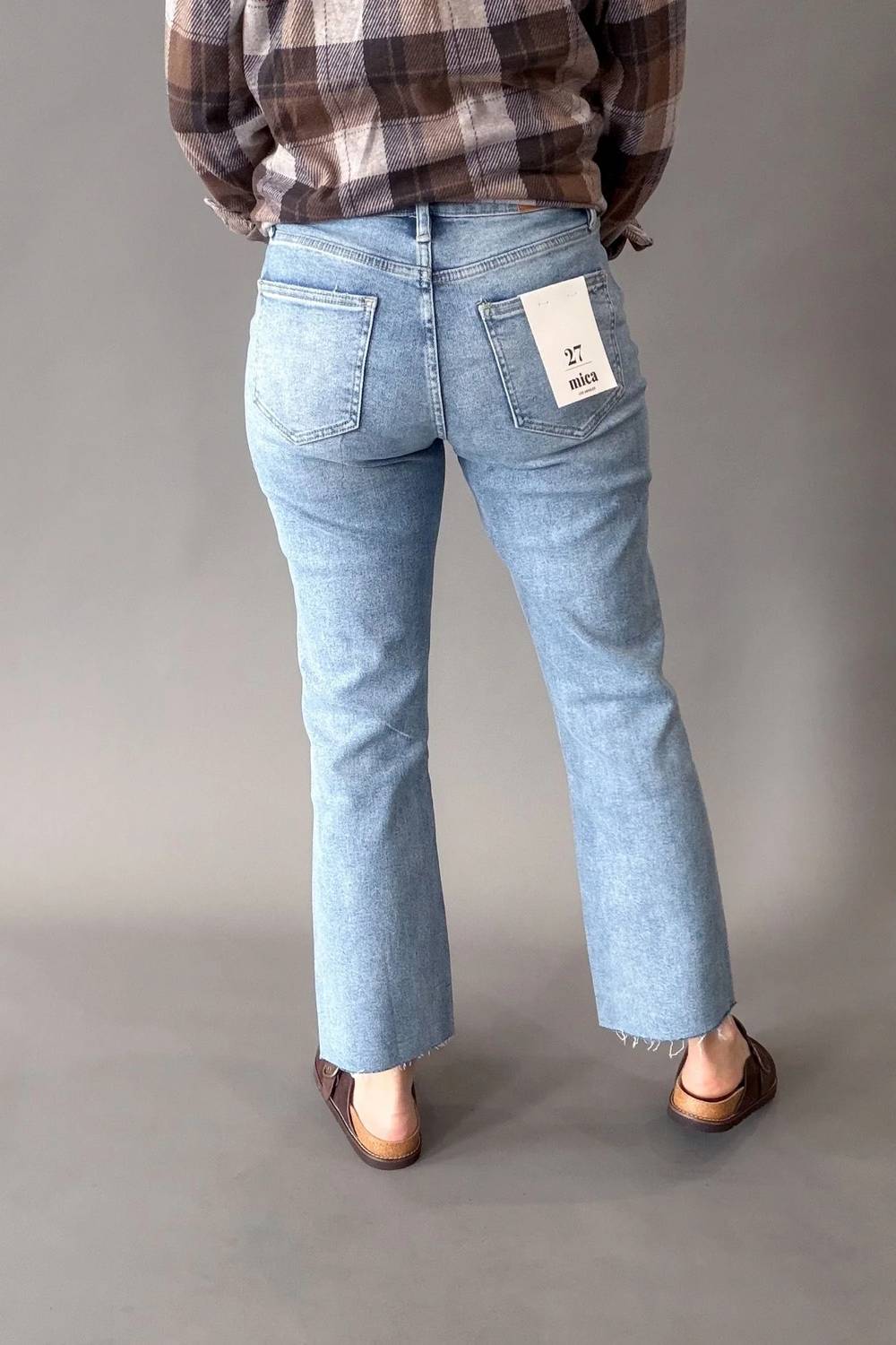 Mid Rise Ankle Straight Denim Jeans