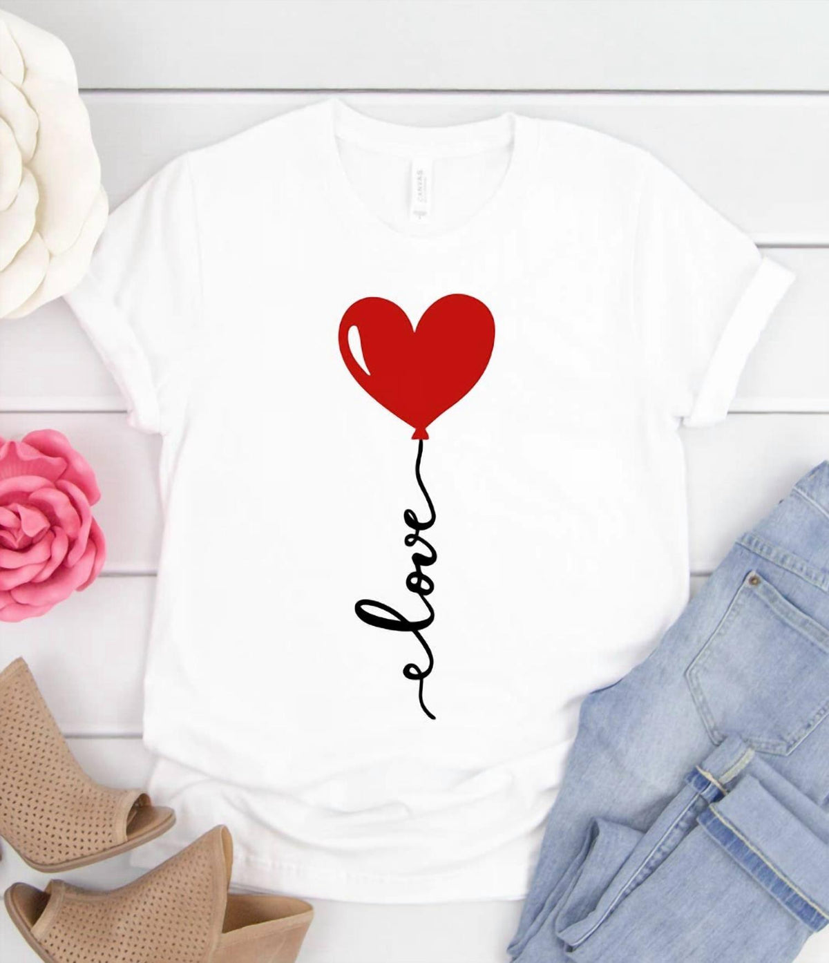 Women's Love Heart Balloon Top - Plus