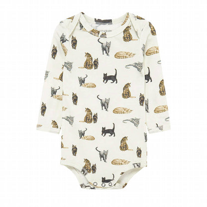 Baby's Cat Cotton Stretch Long Sleeve One Piece