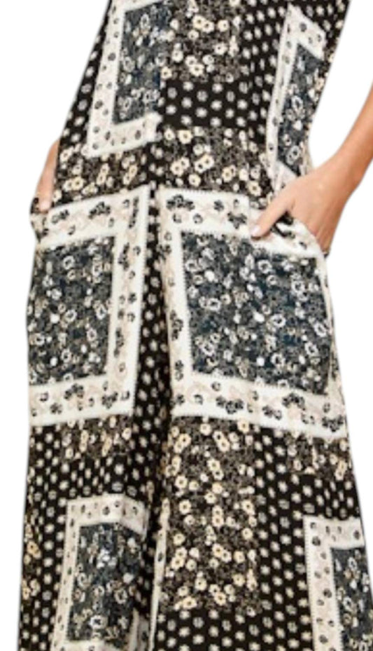 BOHO PATCHWORK STRAPPY JUMPSUIT