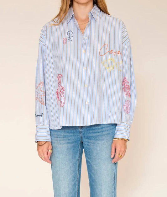 Christobel Striped Embroidered Blouse Shirt