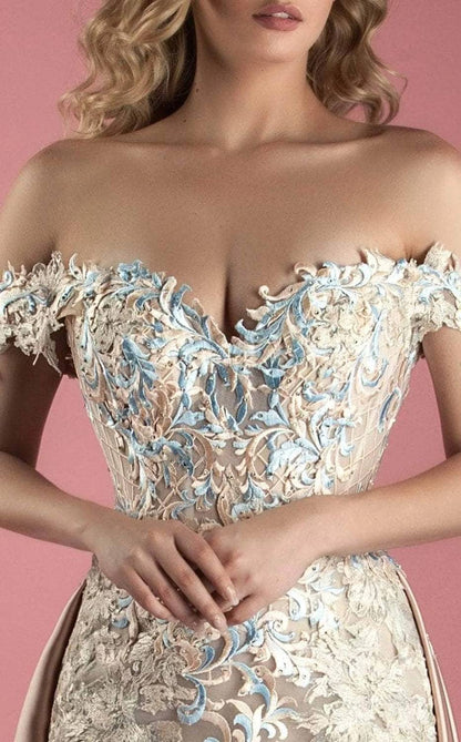 Applique Embellished A-line Gown
