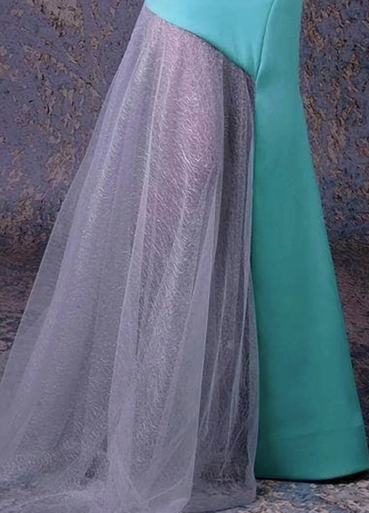 Off Shoulder Asymmetric Evening Gown