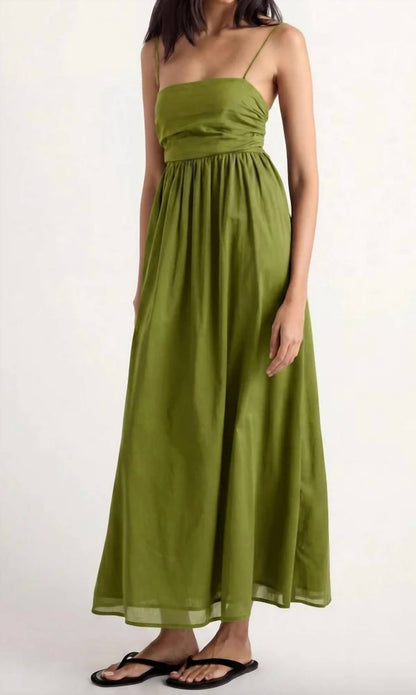 Aurora Ruched Cotton Maxi Dress