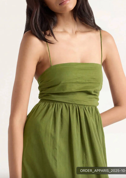 Aurora Ruched Cotton Maxi Dress