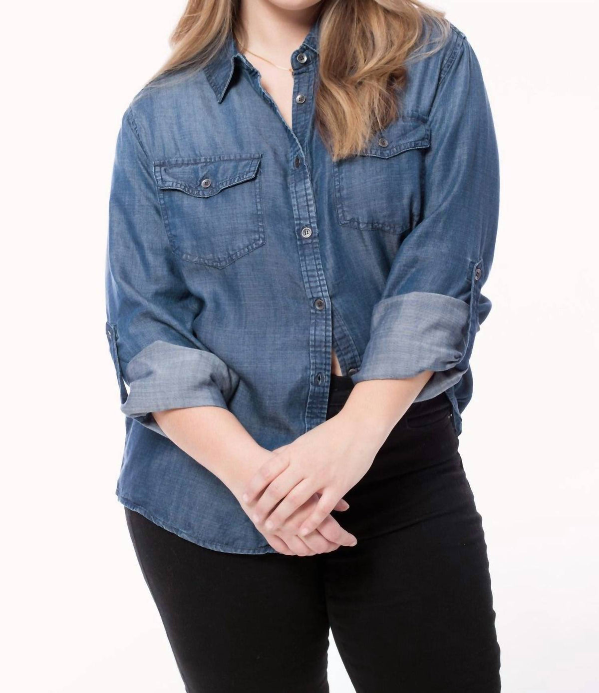 Go With It Chambray Shirt - Plus