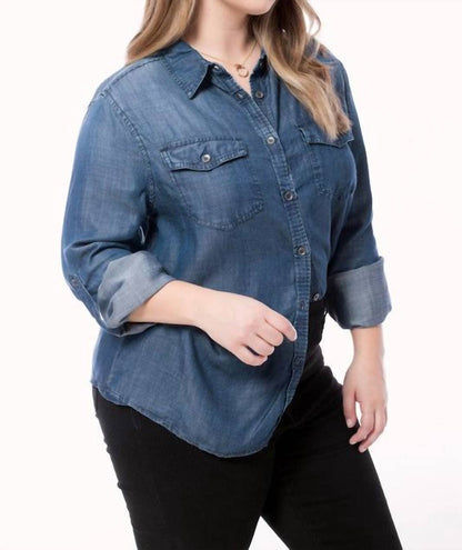 Go With It Chambray Shirt - Plus