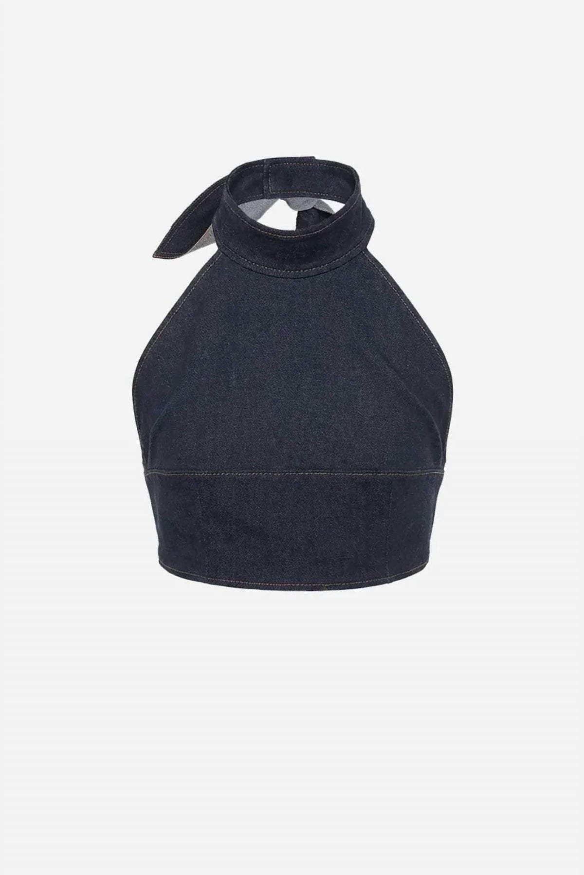 Bow-tie Halter Denim Bustier