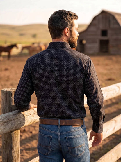 Men's Western Snap Shirt with Stretch | Style MF-26803