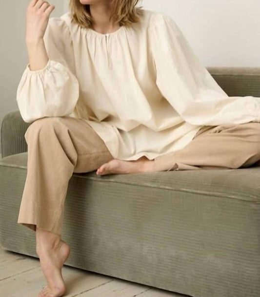 moshi moshi mind Women's Long-sleeve Poplin Tunic in Ecru