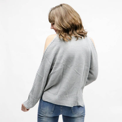 Cold Shoulder Knit Sweater