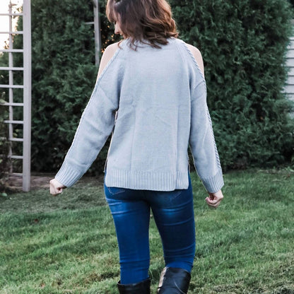 Cold Shoulder Knit Sweater