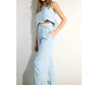Embroidered Crop Top