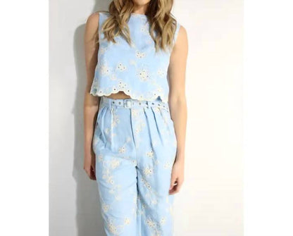 Embroidered Crop Top
