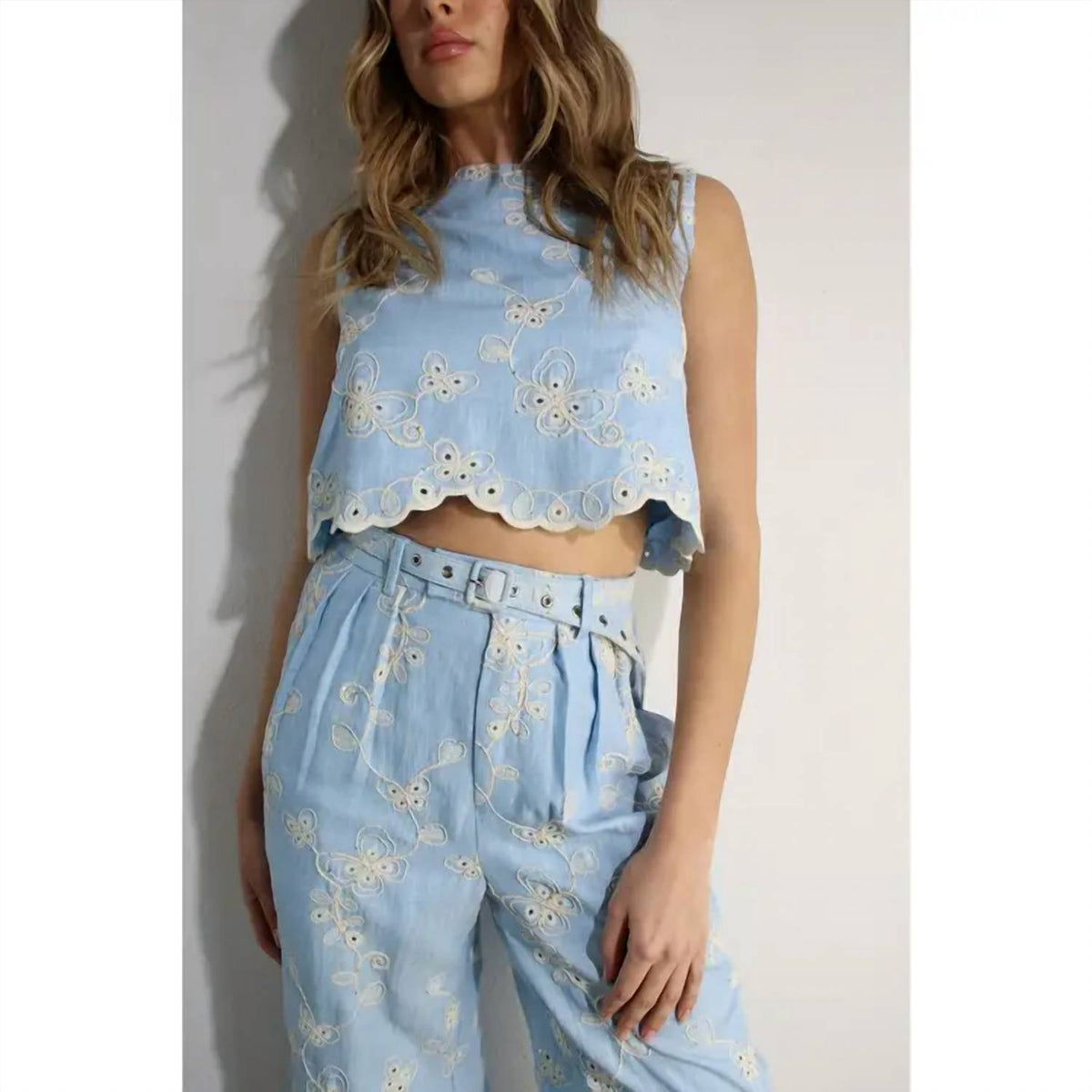 Embroidered Crop Top