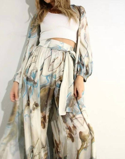 Flowy Top And Wide Leg Pants Set
