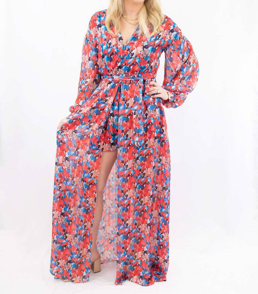 Maxi Romper Floral Print Dress