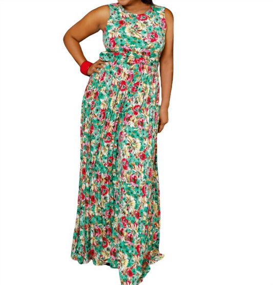 Pleated Floral Jumpsuit