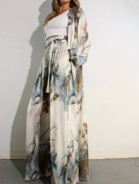 Printed Cardigan & Pants Set