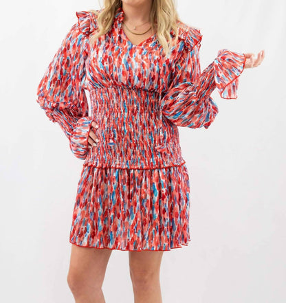 Smocked Ruffle Mini Dress