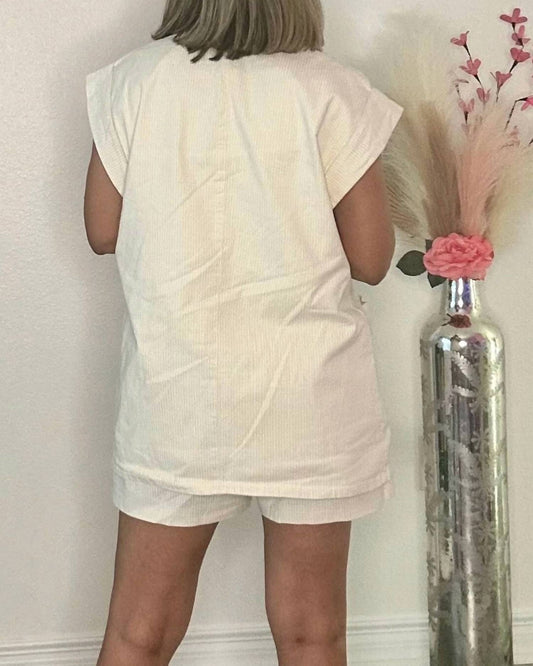 Oversized Vest And Short Set
