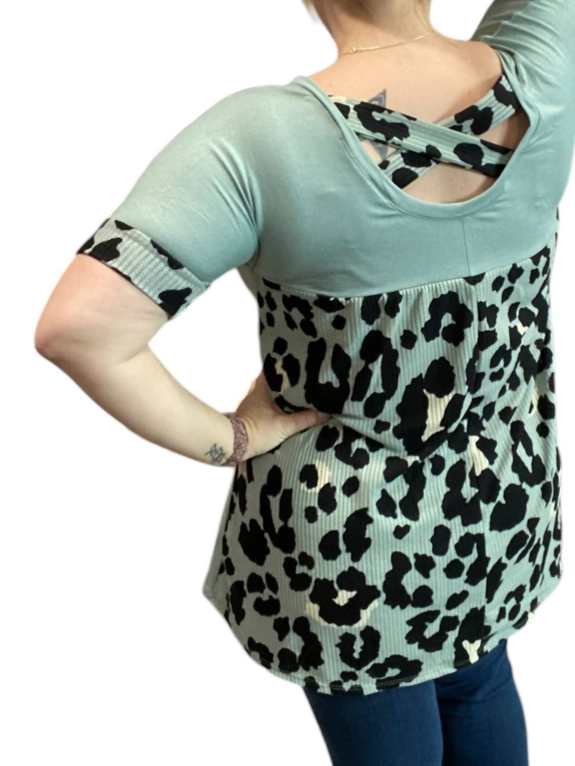 Leopard Back Top
