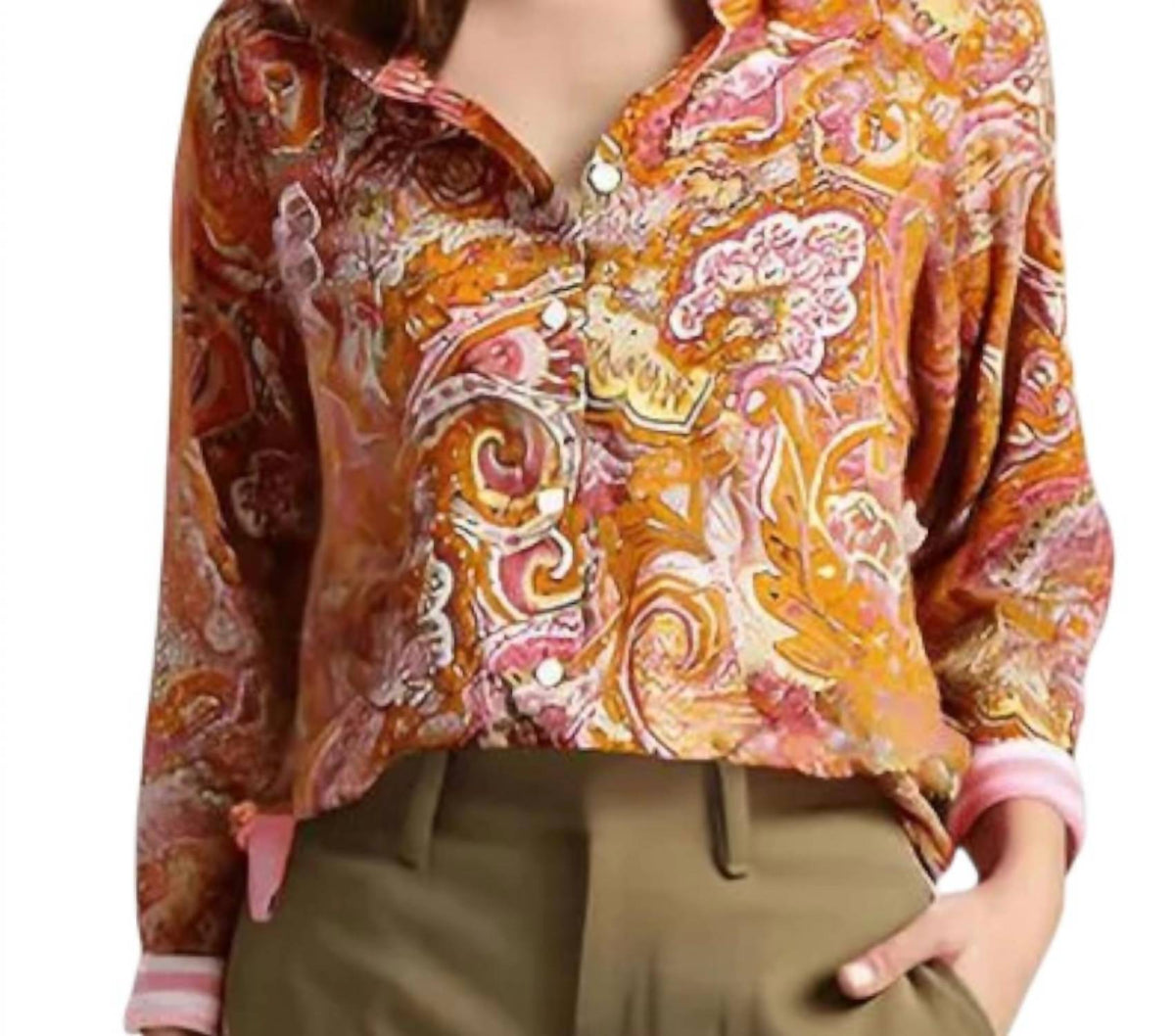 Paisley Button Front Shirt