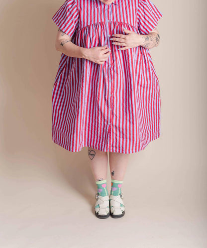 Button Mushroom Midi Dress
