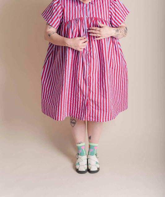 Button Mushroom Midi Dress