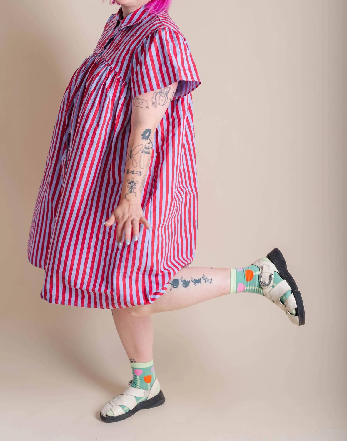 Button Mushroom Midi Dress