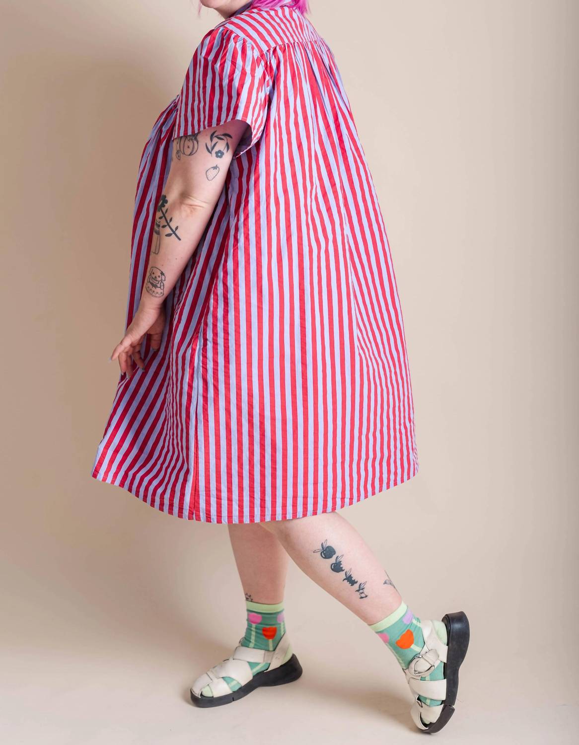 Button Mushroom Midi Dress