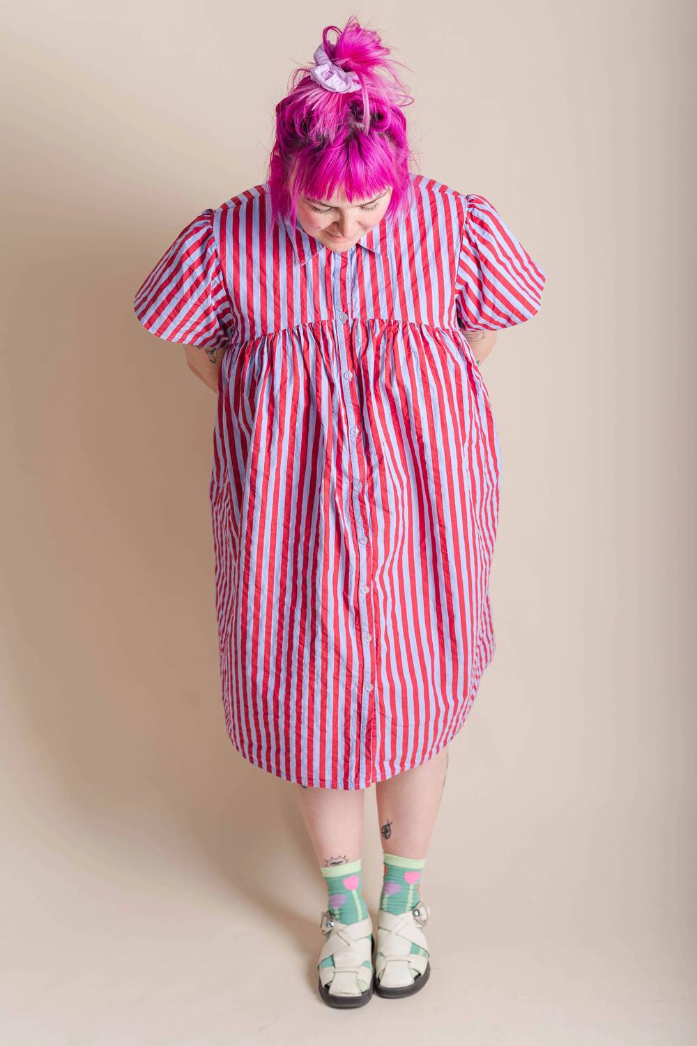 Button Mushroom Midi Dress