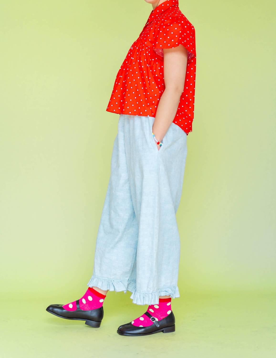 Short Puff Sleeves Mushroom Top