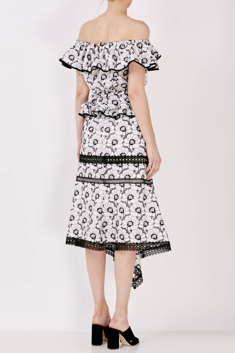 Women's Camelia Embroidery Frill Top